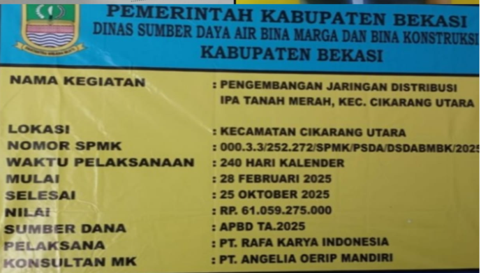 Gawat !!! Proyek IPA Nilai Kontrak 61,8 Milyar Amburadul, DPD LSM GNRI: DPRD Bekasi Jangan Diem Aja.