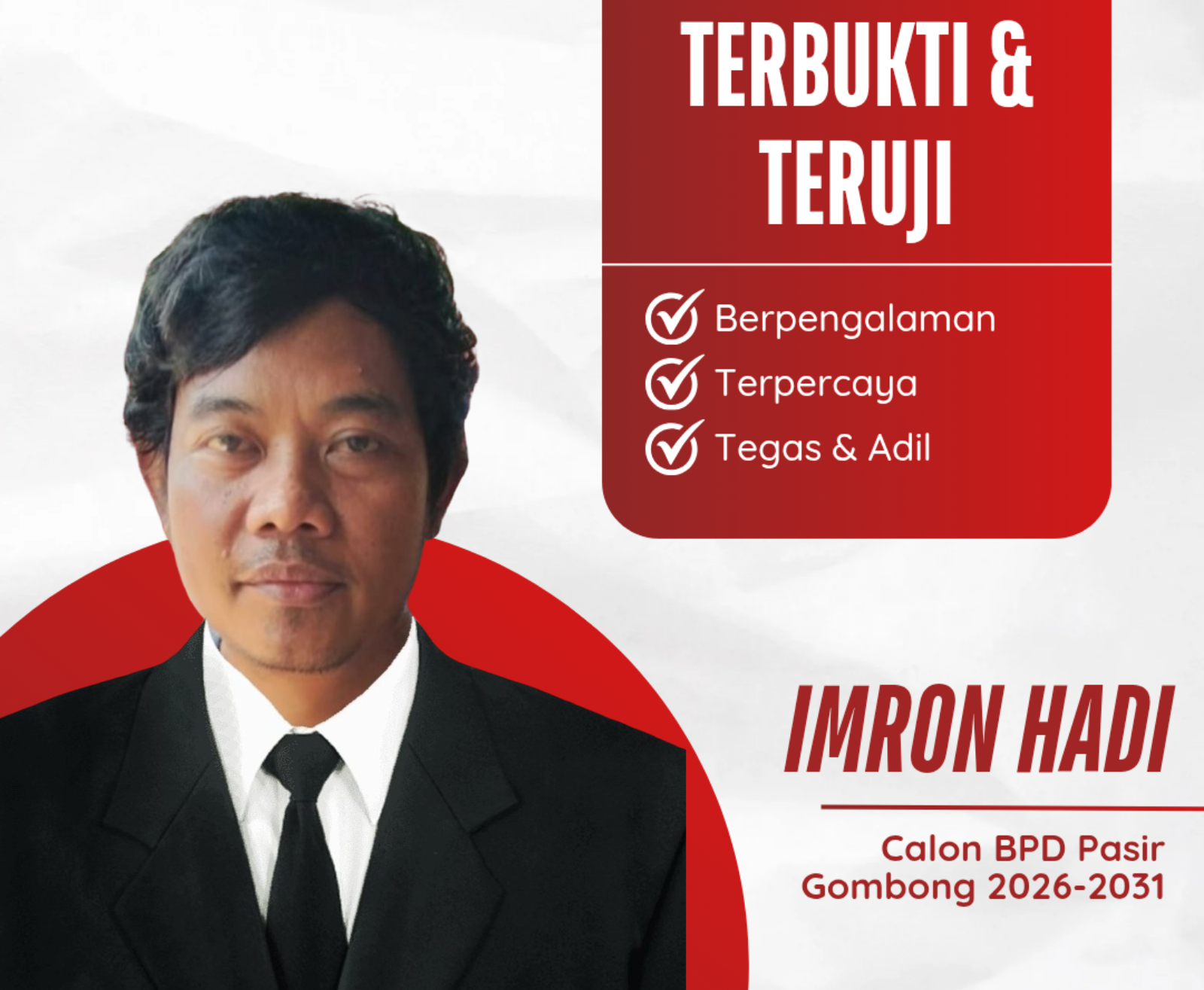 Imron Hadi, Bocah Asal Bekasi Calonkan Diri Sebagai Ketua BPD Pasirgombong