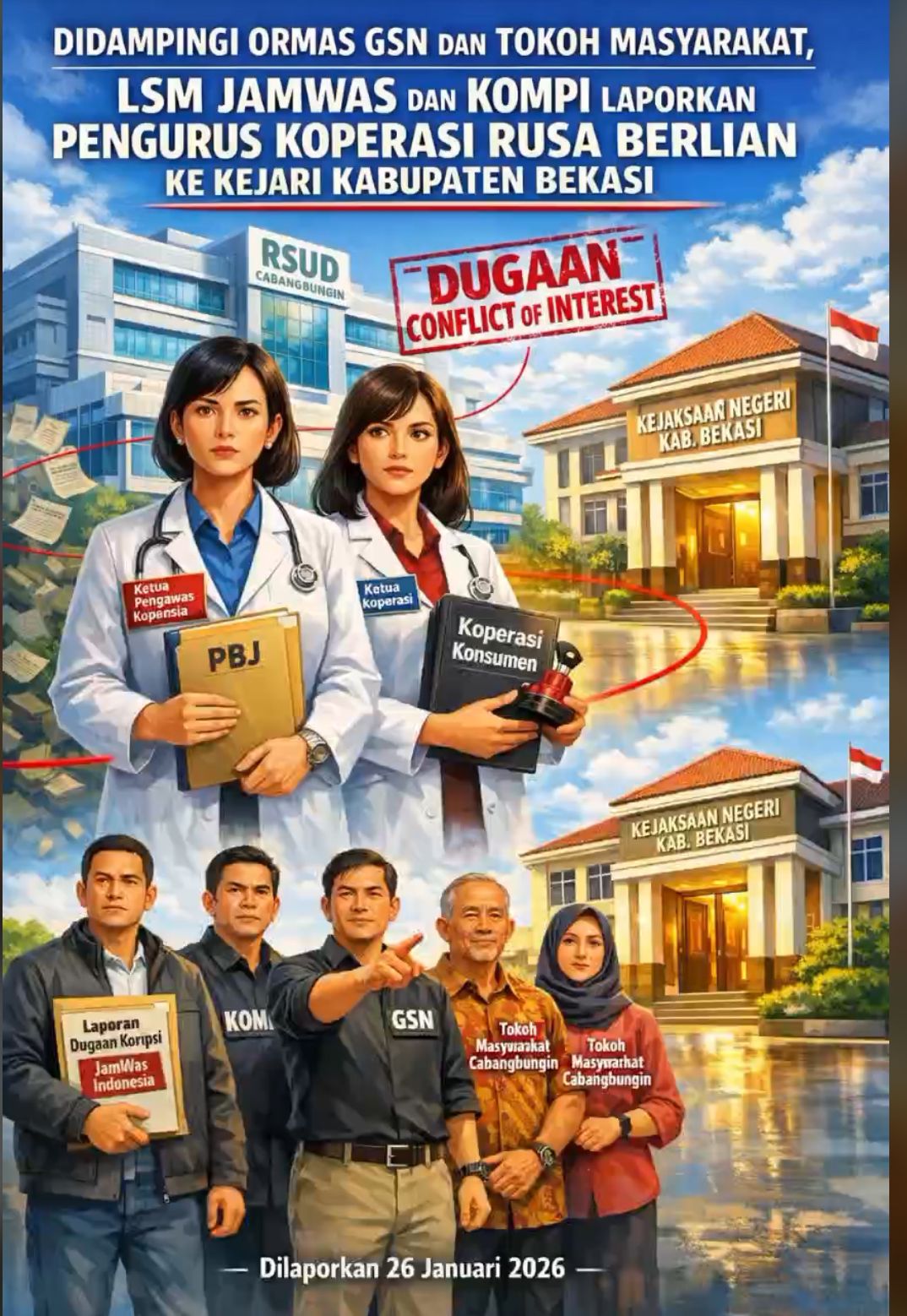 Dugaan Skandal Koperasi Internal, Sejumlah LSM Resmi Laporkan RSUD Cabangbungin ke Kejari Kabupaten Bekasi